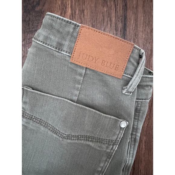 Judy Blue Green Wide Leg Jeans Boho Casual Cotton NWOT - Picture 6 of 7